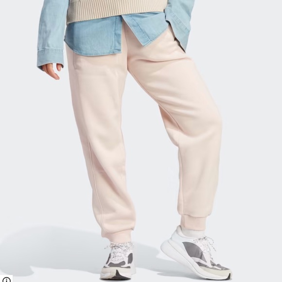 Adidas Light Pink Drawstring All Season Fleece Loose Fit Sweatpants - Picture 11 of 11